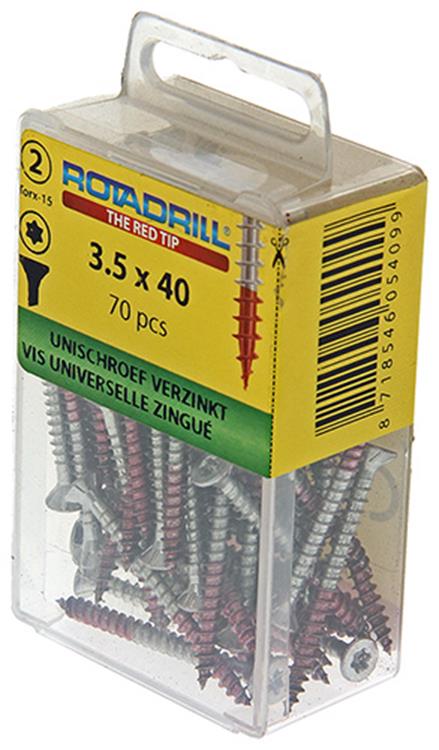 Rotadrill 1039931 - vis universelle vktx vz 3,5x40mm (70) | 6 pièces