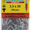 Rotadrill 1039827 - vis universelle ck pzd vz 3.5x20mm (100) | 6 pièces