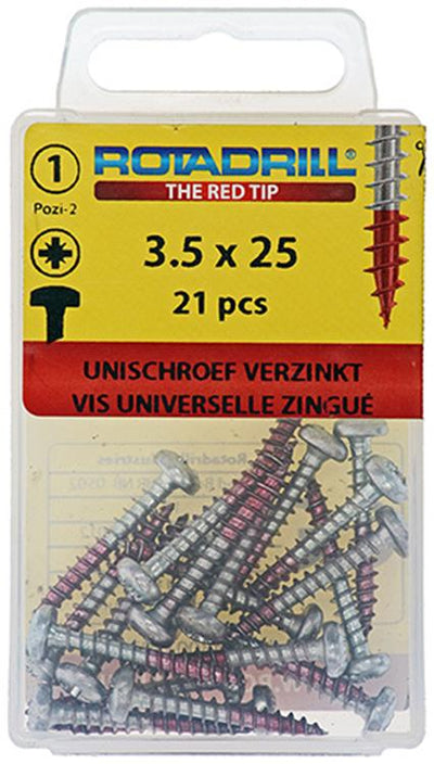 Rotadrill 1039843 - vis universelle ck pzd vz 3,5x25mm (21) | 6 pièces