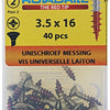 Rotadrill 1039880 - vis universelle laiton lk pzd 3,5x16mm (40) | 6 pièces