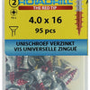 Rotadrill 1039797 - vis universelle vk pzd vz 4,0x16mm (95) | 6 pièces