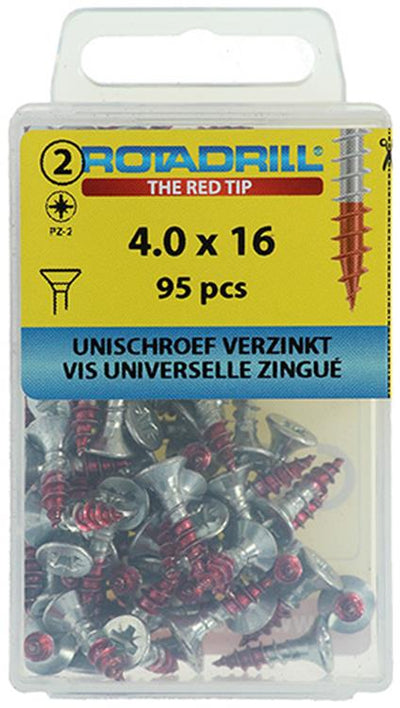 Rotadrill 1039797 - vis universelle vk pzd vz 4,0x16mm (95) | 6 pièces