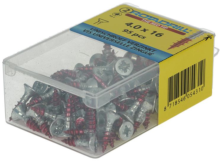 Rotadrill 1039797 - vis universelle vk pzd vz 4,0x16mm (95) | 6 pièces