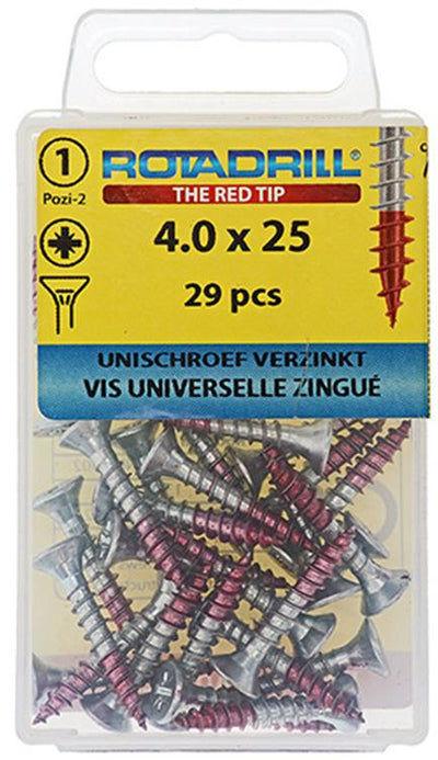 Rotadrill 1039776 - vis universelle vk pzd vz 4,0x25mm (29) | 6 pièces