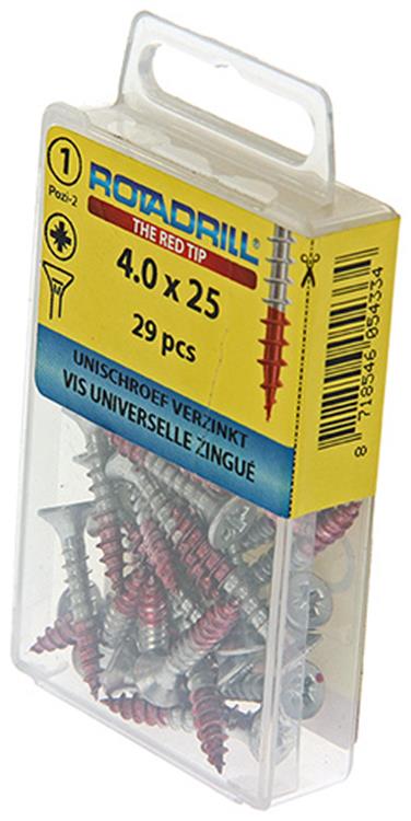 Rotadrill 1039776 - vis universelle vk pzd vz 4,0x25mm (29) | 6 pièces