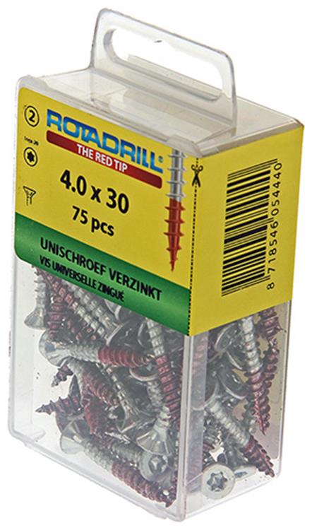 Rotadrill 1039935 - vis universelle vktx vz 4,0x30mm (75) | 6 pièces