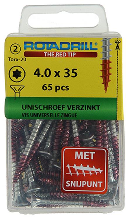 Rotadrill 1039936 - vis universelle vktx vz 4,0x35mm (65) | 6 pièces