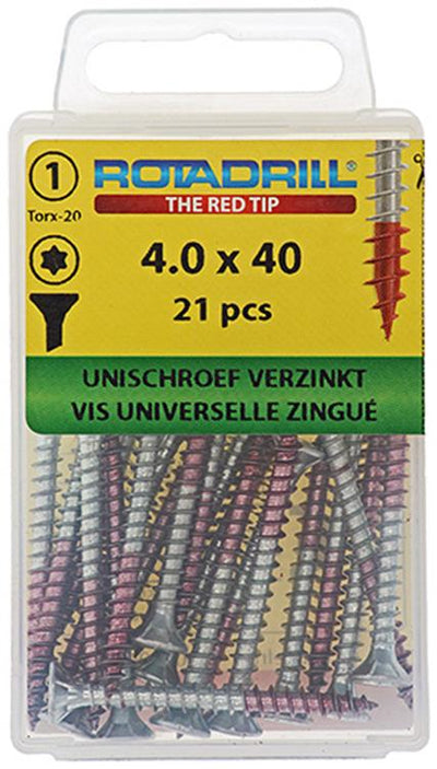 Rotadrill 1039925 - vis universelle vktx vz 4,0x40mm (21) | 6 pièces