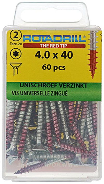 Rotadrill 1039937 - vis universelle vktx vz 4,0x40mm (60) | 6 pièces