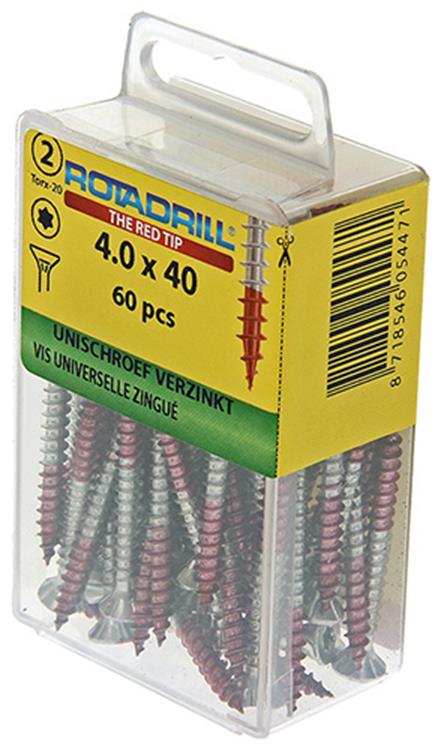 Rotadrill 1039937 - vis universelle vktx vz 4,0x40mm (60) | 6 pièces