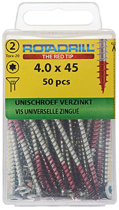 Rotadrill 1039938 - vis universelle vktx vz 4.0x45mm (50) | 6 pièces