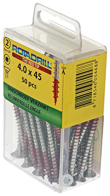 Rotadrill 1039938 - vis universelle vktx vz 4.0x45mm (50) | 6 pièces