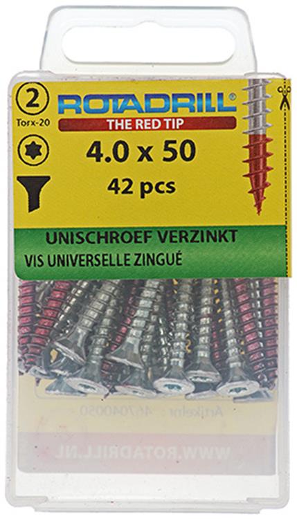 Rotadrill 1039939 - vis universelle vktx vz 4,0x50mm (42) | 6 pièces