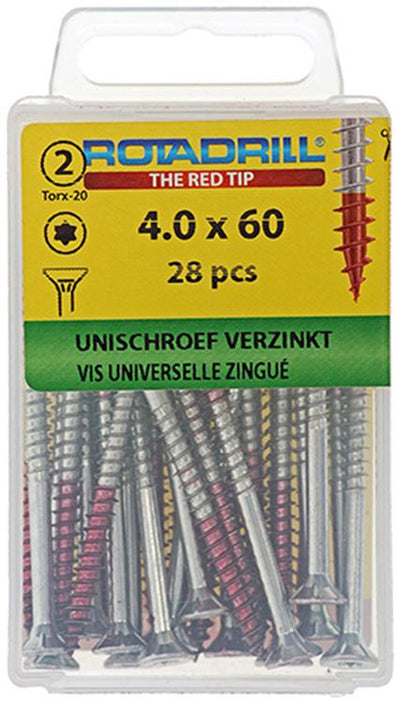Rotadrill 1039940 - vis universelle vktx vz 4,0x60mm (28) | 6 pièces