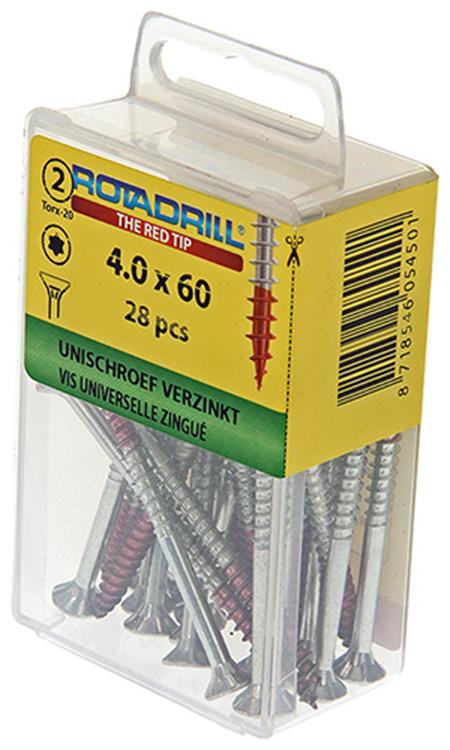 Rotadrill 1039940 - vis universelle vktx vz 4,0x60mm (28) | 6 pièces
