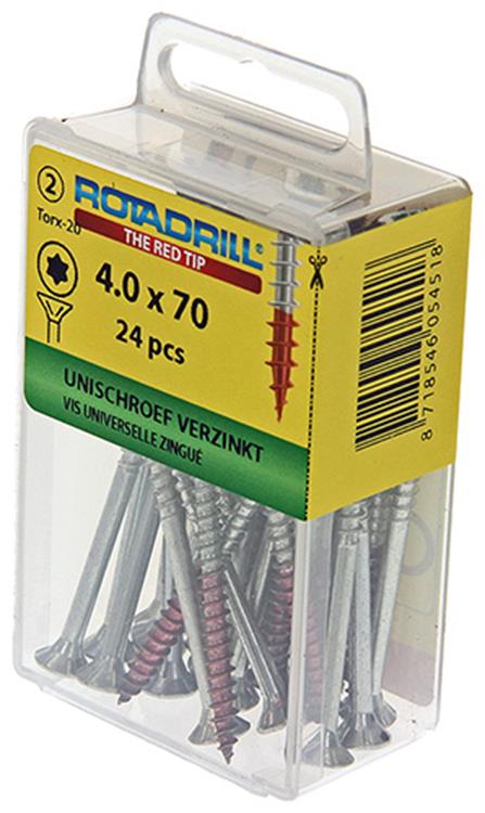 Rotadrill 1039941 - vis universelle vktx vz 4,0x70mm (24) | 6 pièces