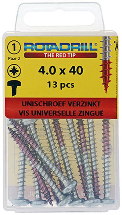Rotadrill 1039846 - vis universelle ck pzd vz 4.0x40mm (13) | 6 pièces