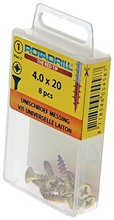 Rotadrill 1039888 - vis universelle laiton vk pzd 4,0x20mm (8) | 6 pièces