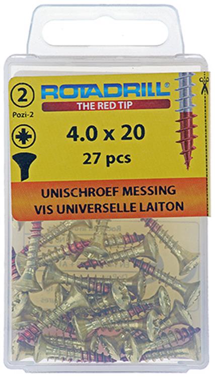Rotadrill 1039882 - vis universelle laiton lk pzd 4,0x20mm (27) | 6 pièces