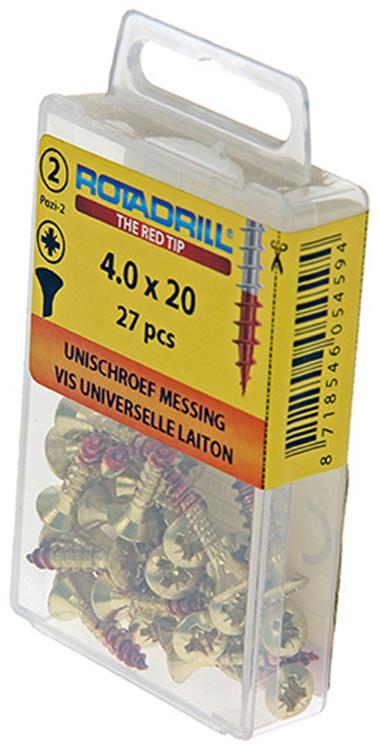 Rotadrill 1039882 - vis universelle laiton lk pzd 4,0x20mm (27) | 6 pièces