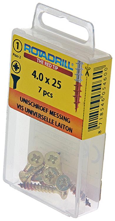 Rotadrill 1039889 - vis universelle laiton vk pzd 4,0x25mm (7) | 6 pièces
