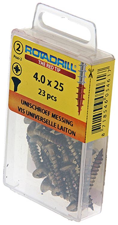Rotadrill 1039883 - vis universelle laiton lk pzd 4,0x25mm (23) | 6 pièces