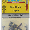 Rotadrill 1039858 - vis universelle vk pzd inox-a2 4.0x25mm (12) | 6 pièces