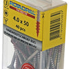 Rotadrill 1039900 - vis bois dur autotaraudeuse sppls.acier inoxydable t20 4.0x50mm (40) | 6 pièces