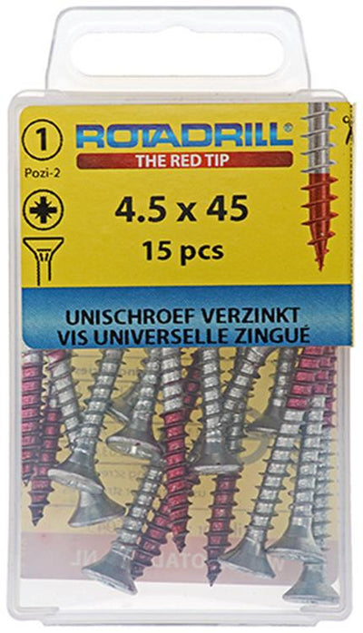 Rotadrill 1039782 - vis universelle vk pzd vz 4,5x45mm (15) | 6 pièces