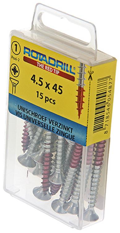 Rotadrill 1039782 - vis universelle vk pzd vz 4,5x45mm (15) | 6 pièces