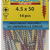 Rotadrill 1039783 - vis universelle vk pzd vz 4,5x50mm (14) | 6 pièces
