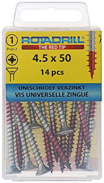 Rotadrill 1039783 - vis universelle vk pzd vz 4,5x50mm (14) | 6 pièces