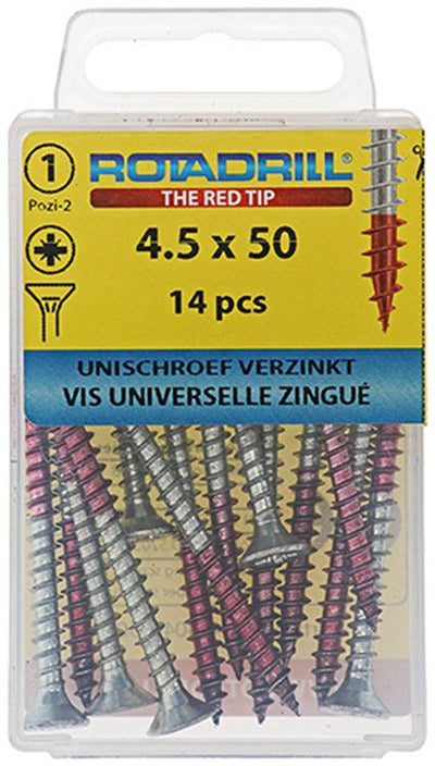 Rotadrill 1039783 - vis universelle vk pzd vz 4,5x50mm (14) | 6 pièces
