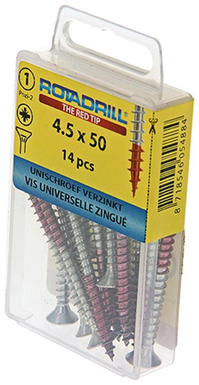 Rotadrill 1039783 - vis universelle vk pzd vz 4,5x50mm (14) | 6 pièces