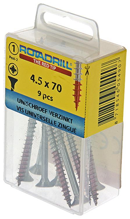 Rotadrill 1039784 - vis universelle vk pzd vz 4,5x70mm (9) | 6 pièces