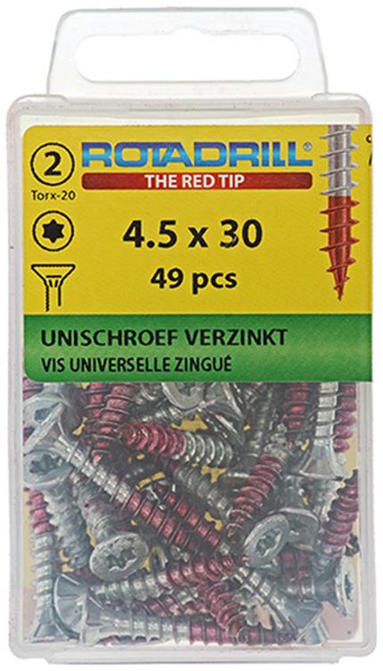 Rotadrill 1039942 - vis universelle vktx vz 4,5x30mm (49) | 6 pièces