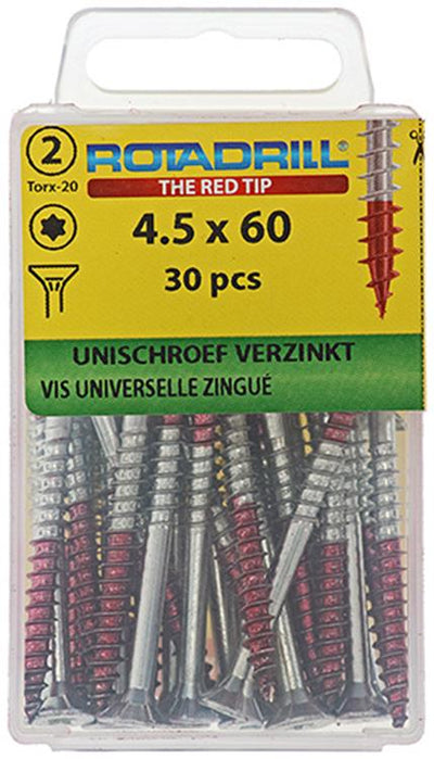 Rotadrill 1039945 - vis universelle vktx vz 4,5x60mm (30) | 6 pièces