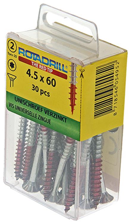 Rotadrill 1039945 - vis universelle vktx vz 4,5x60mm (30) | 6 pièces