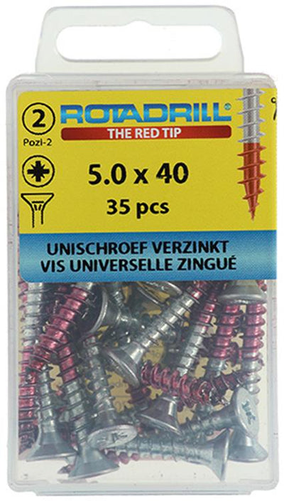 Rotadrill 1039808 - vis universelle vk pzd vz 5.0x40mm (35) | 6 pièces