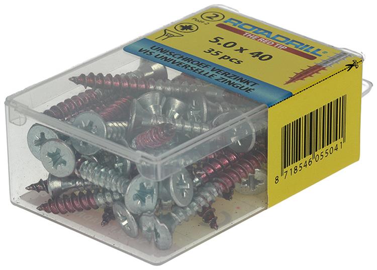 Rotadrill 1039808 - vis universelle vk pzd vz 5.0x40mm (35) | 6 pièces