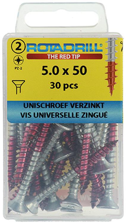 Rotadrill 1039809 - vis universelle vk pzd vz 5.0x50mm (30) | 6 pièces