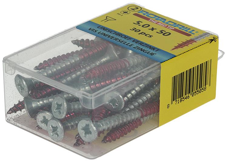 Rotadrill 1039809 - vis universelle vk pzd vz 5.0x50mm (30) | 6 pièces