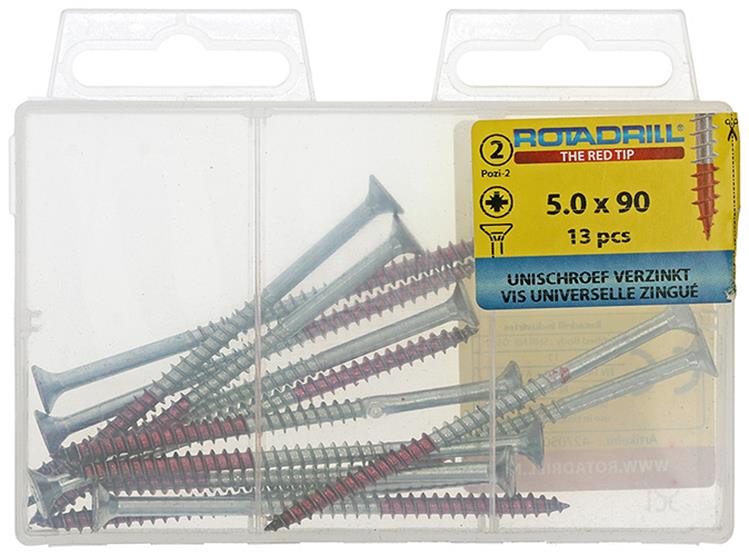 Rotadrill 1039821 - vis universelle vk pzd vz 5,0x90mm (13) | 6 pièces