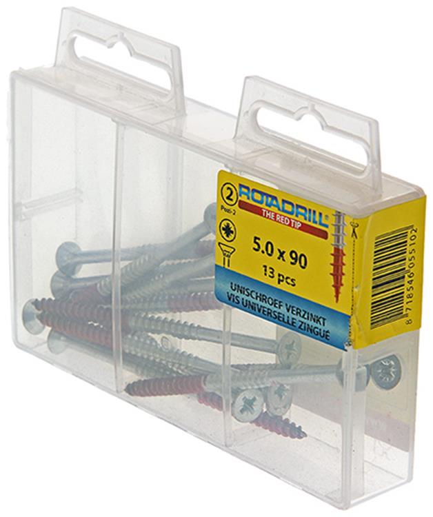 Rotadrill 1039821 - vis universelle vk pzd vz 5,0x90mm (13) | 6 pièces