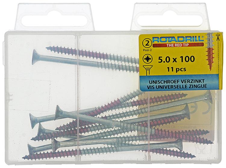 Rotadrill 1039822 - vis universelle vk pzd vz 5,0x100mm (11) | 6 pièces