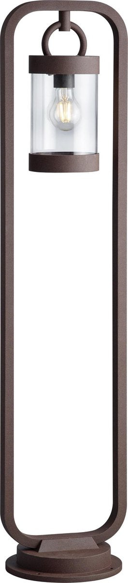 Trio sambesi - lampadaire - couleur rouille - excl. 1x e27 4w - capteur crépusculaire - éclairage extérieur - ip44