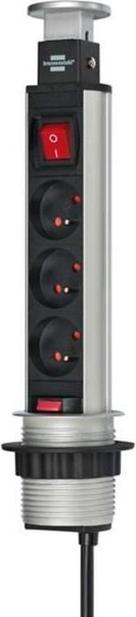Prise de courant tour Brennerstuhl 3 voies 2m h05vv-f 3g1.5 avec interrupteur *be fr*