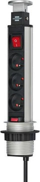 Prise de courant tour Brennerstuhl 3 voies 2m h05vv-f 3g1.5 avec interrupteur *be fr*