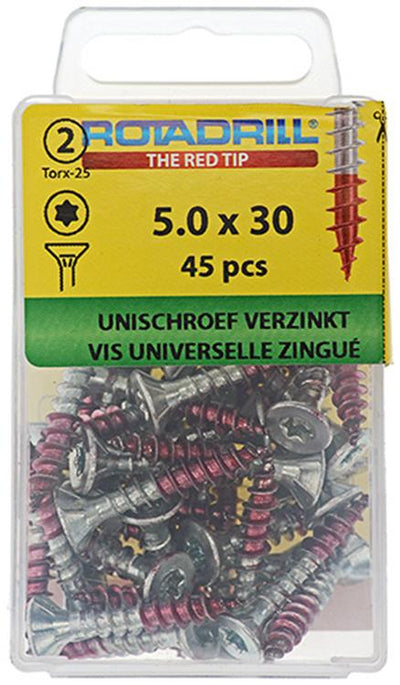 Rotadrill 1039947 - vis universelle vktx vz 5,0x30mm (45) | 6 pièces