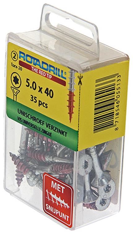 Rotadrill 1039948 - vis universelle vktx vz 5,0x40mm (35) | 6 pièces